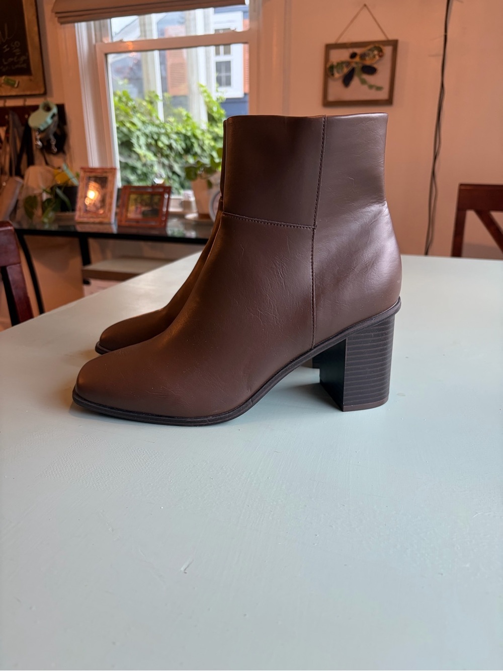 The Drop Women’s Brown Block Heel Ankle Boots